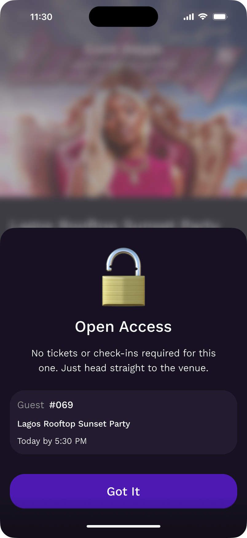 Stay private screen